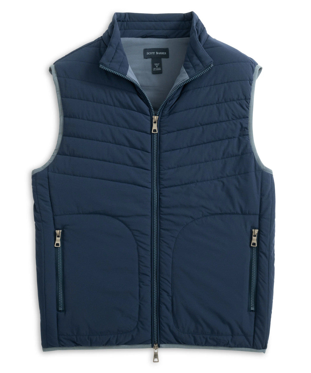 Scott Barber Stretch Nylon Puffer Vest : Navy