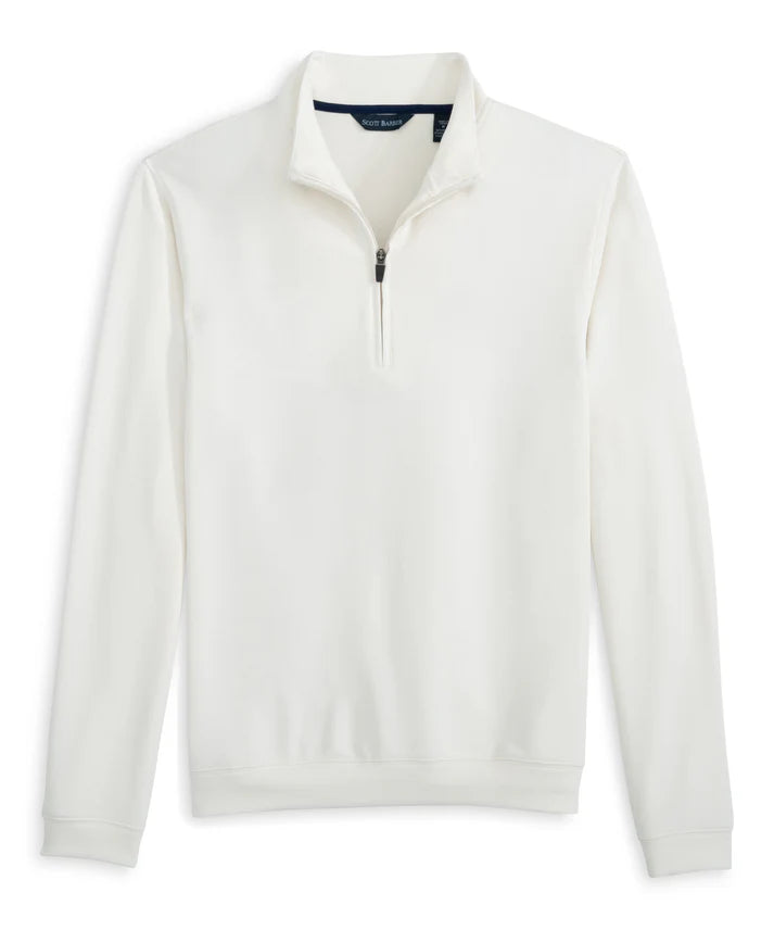 Scott Barber Performance Zip Pullover: Off White