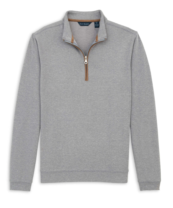 Scott Barber Stretch Heather Fleece Pullover: Grey Heather