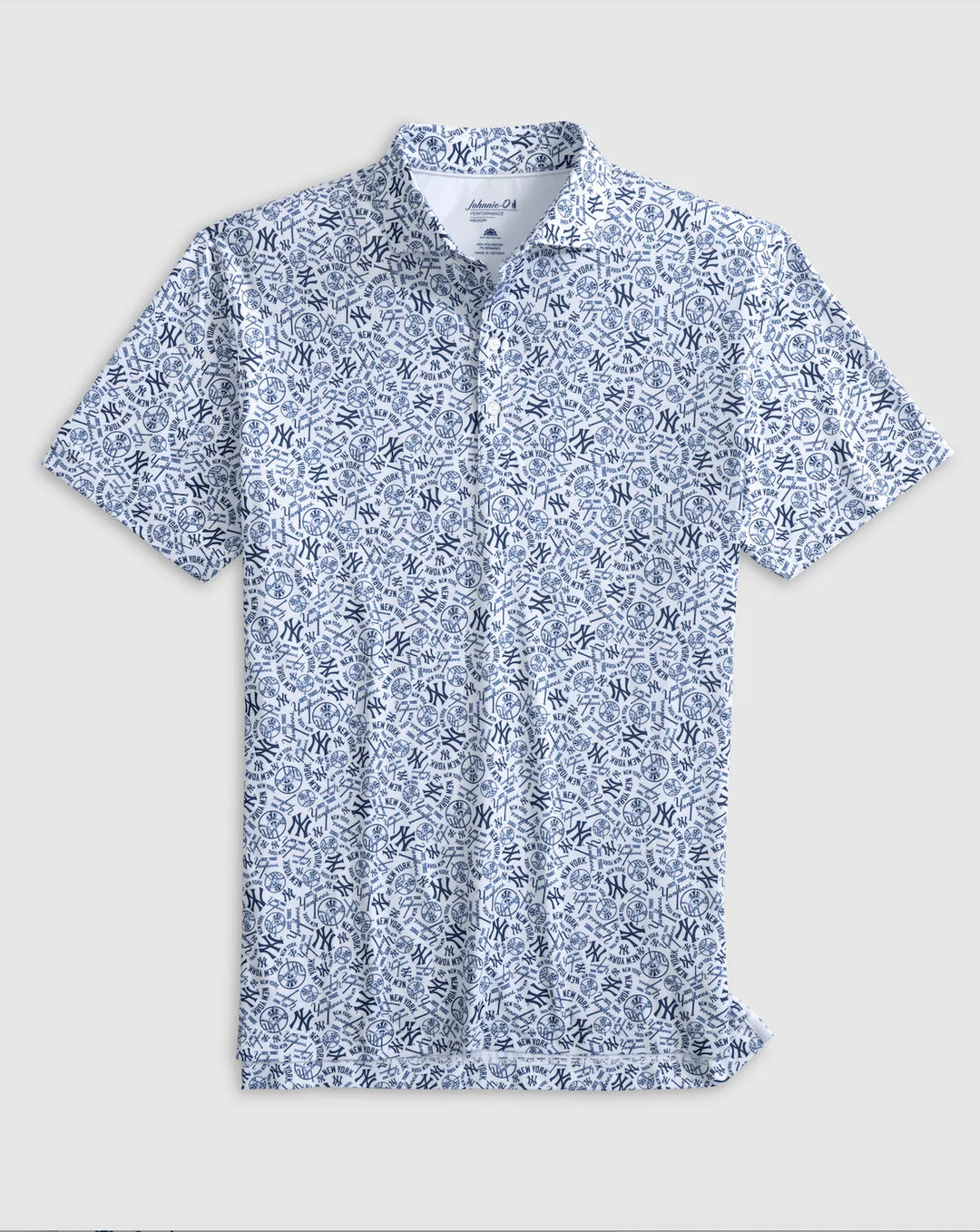 Johnnie-O New York Yankees Galvin Performance Jersey Printed Polo: White