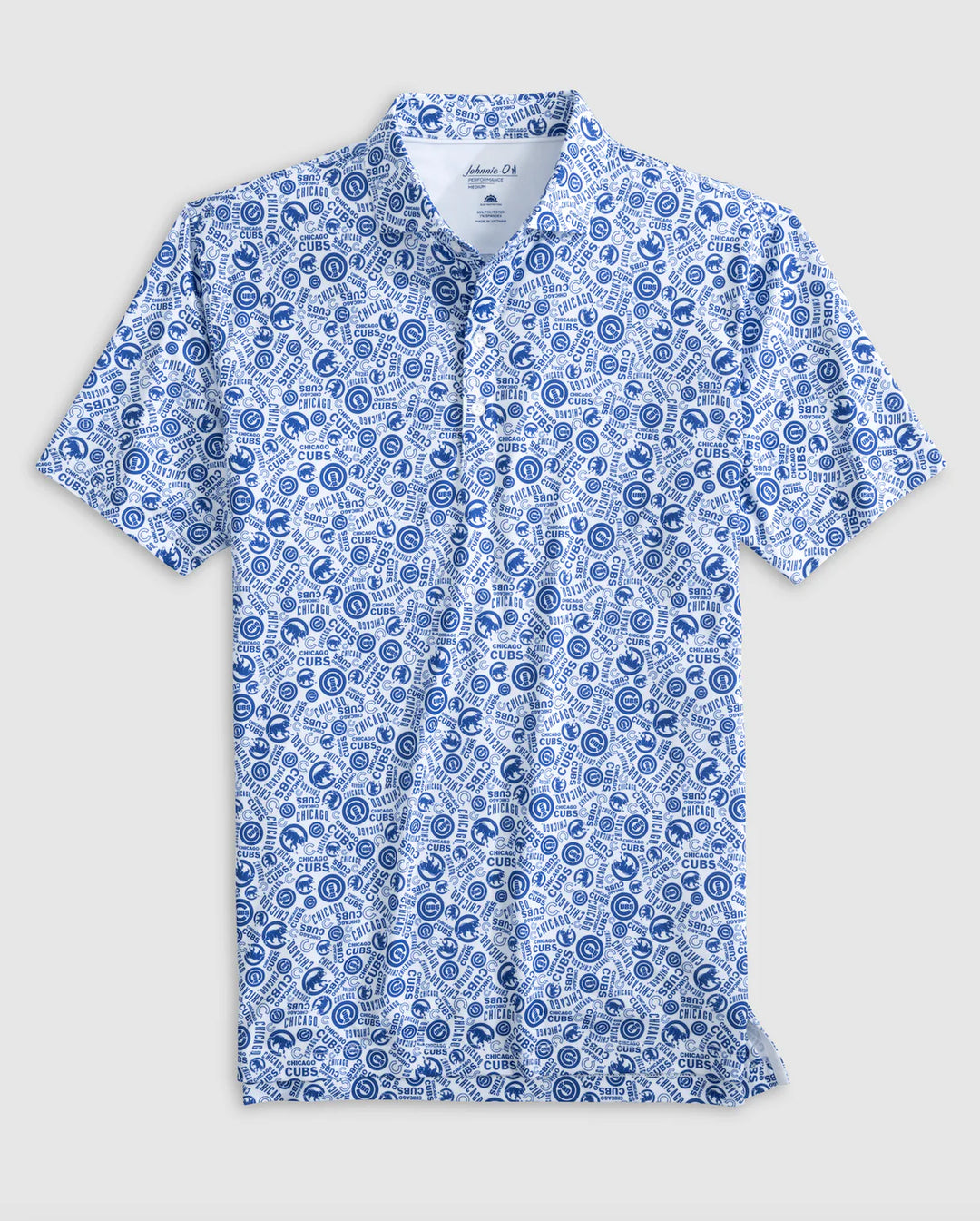 Johnnie-O Chicago Cubs Galvin Performance Jersey Printed Polo: White
