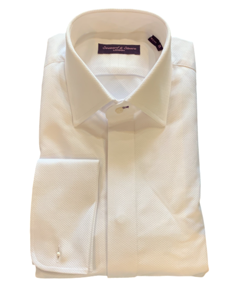 Seaward and Stearn Covered Placket Dobby Tuxedo Shirt 15 x 33 Seaward and Stearn Covered Placket Dobby Tuxedo Shirt 15 x 33