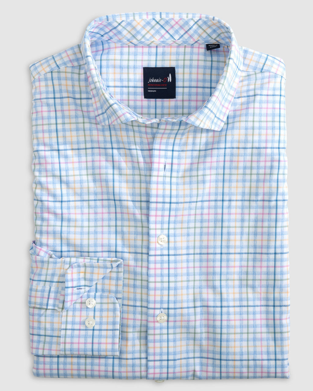 Johnnie-O Performance Button Up Shirt - Singleton: Lapis