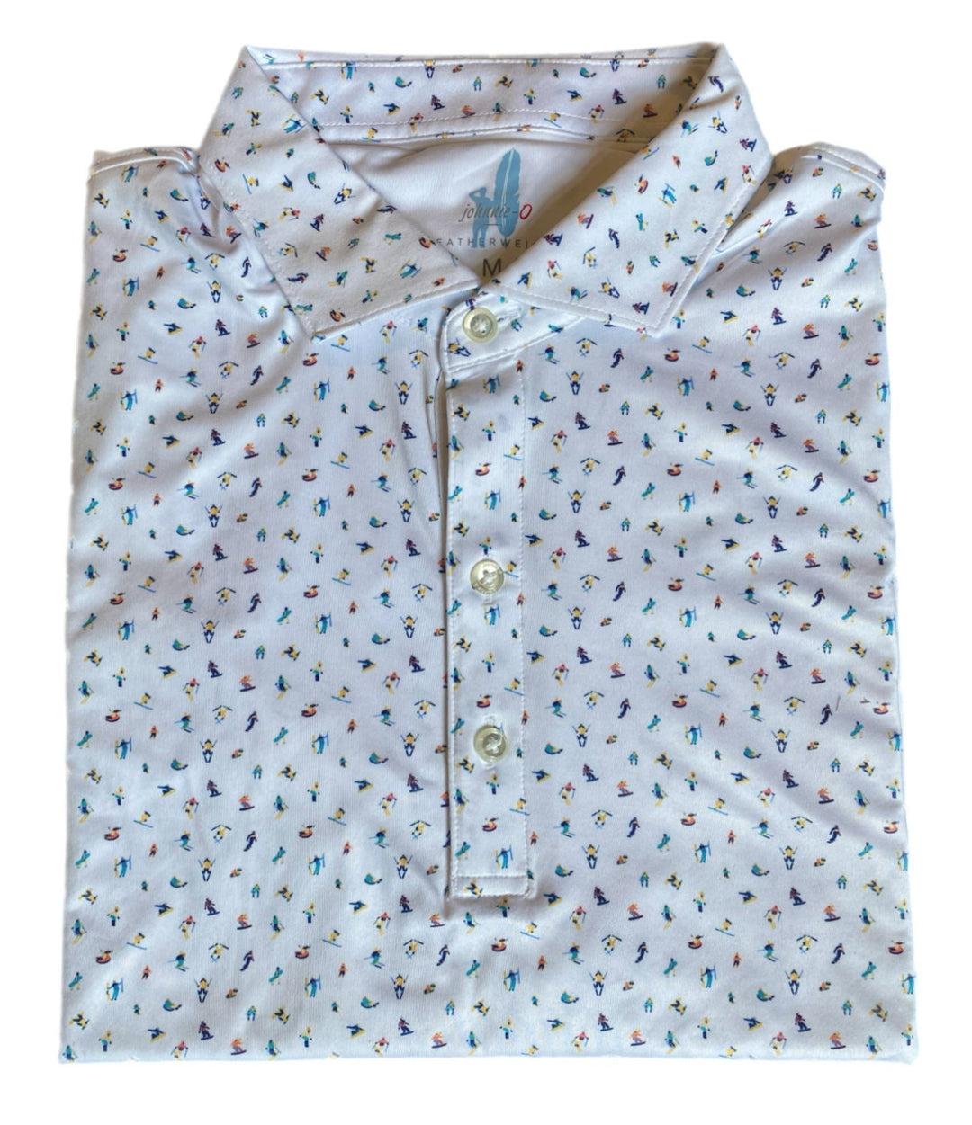 Johnnie-O Gone Skiing Jersey Performance Polo: White