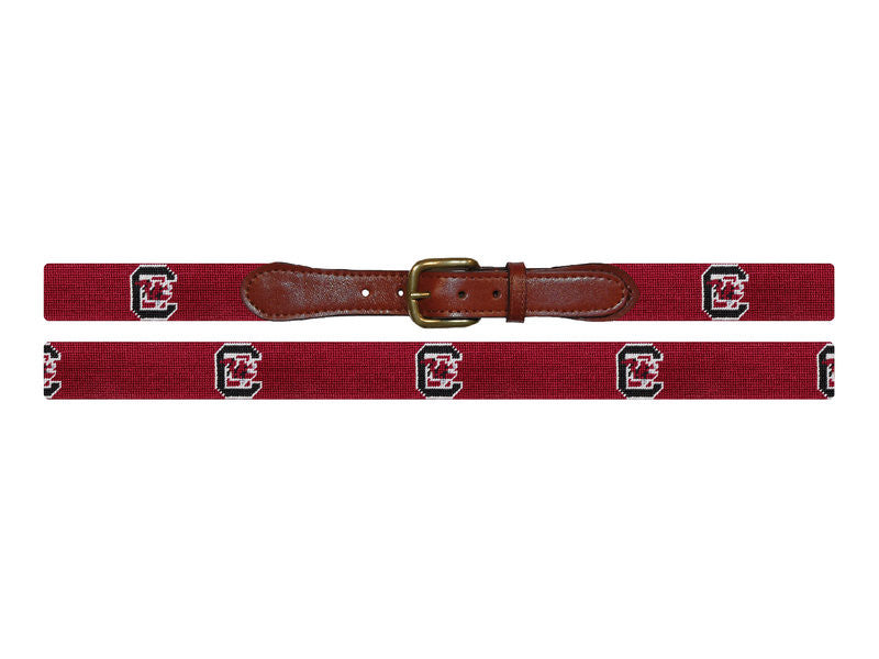 Smathers and Branson University of South Carolina Needlepoint Belt: Garnet