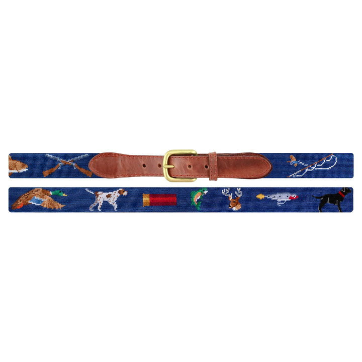 Smathers and Branson Southern Sportman Needlepoint Belt: Classic Navy