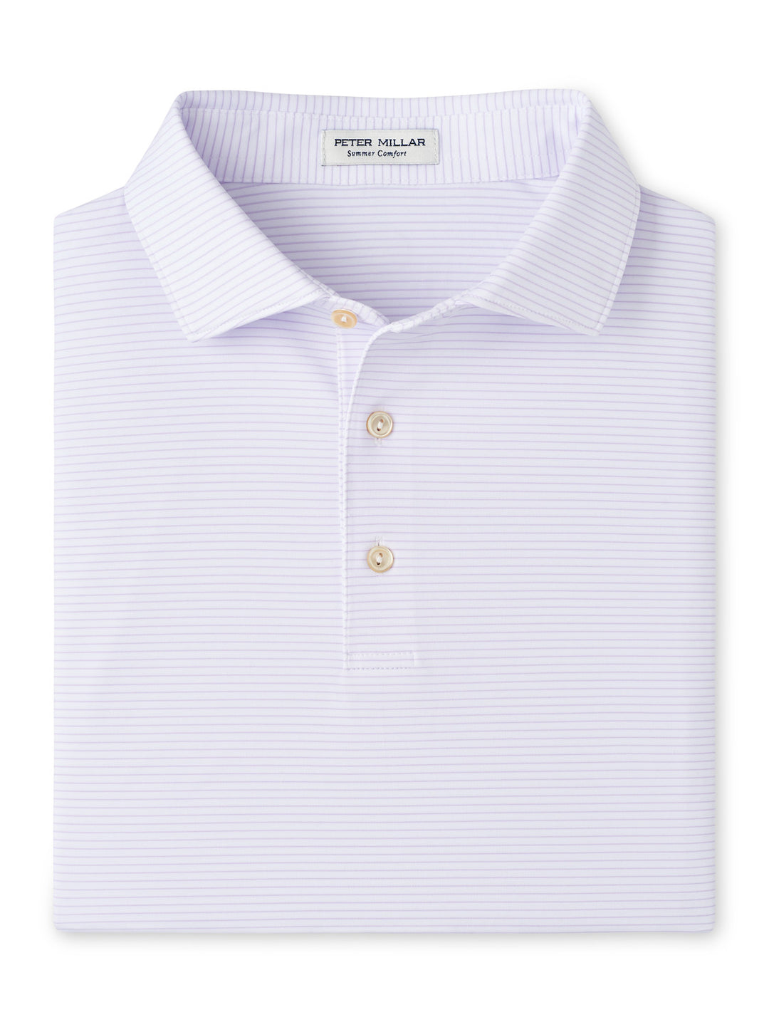 Peter Millar Highlands Performance Jersey Polo: White/Petal Purple