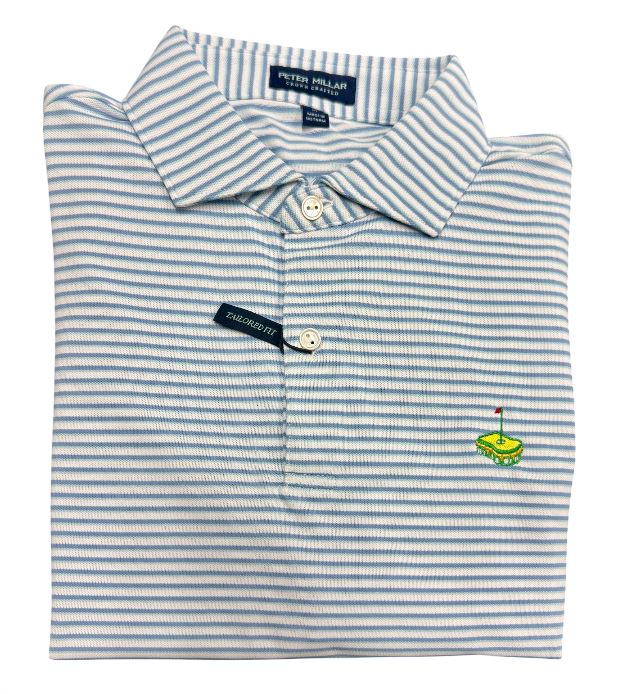 Peter Millar Crown Crafted Tempo Performance Mesh Polo: White/Angelite with Pimento Cheese