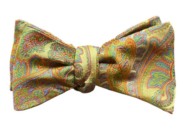 Private Stock Bowtie: Yellow Paisley
