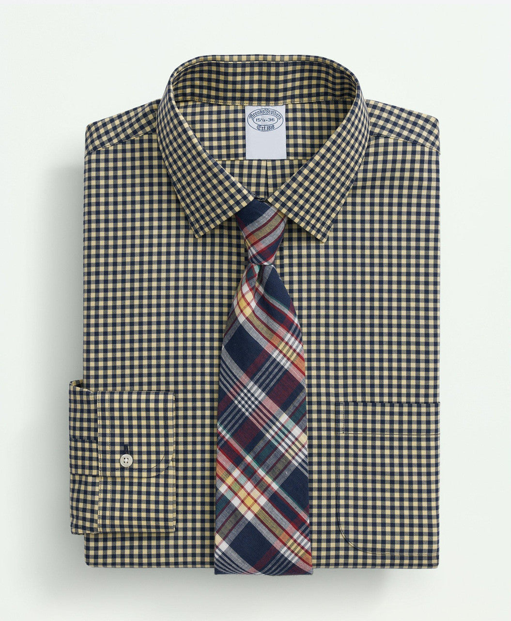 white christmas dresses Brooks Brothers Stretch Supima Cotton Non-Iron Pinpoint Oxford Ainsley Collar, Gingham Dress Shirt