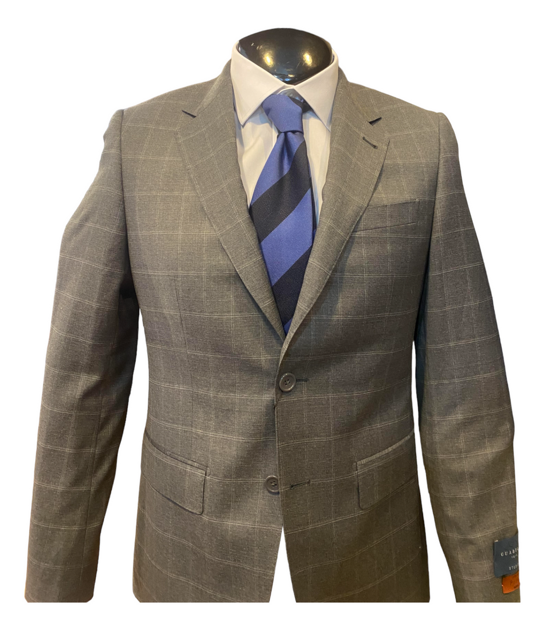 Prive by MaxMan Medium Grey Windowpane Suit