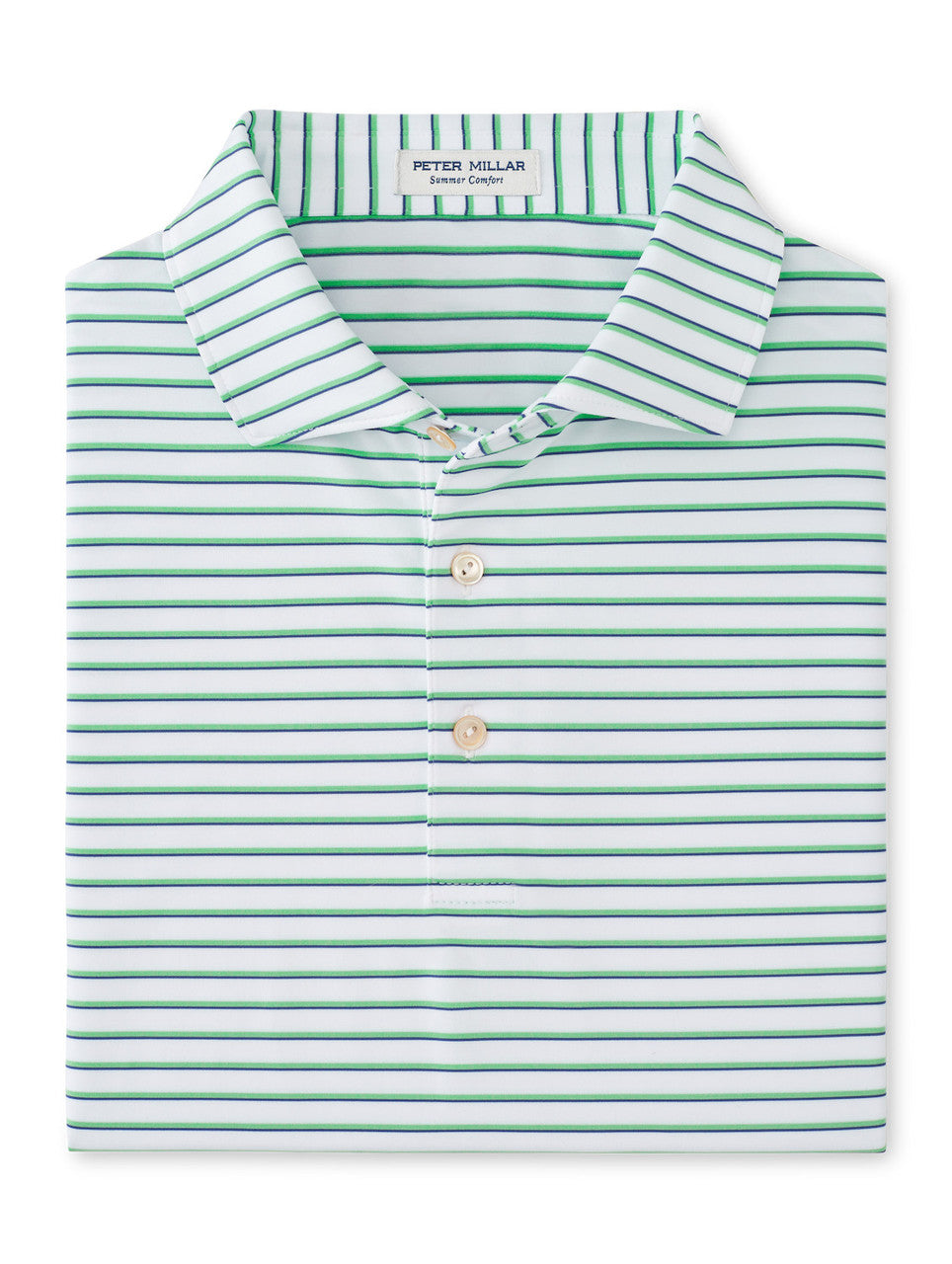 Peter Millar Dunnes Performance Jersey Polo: White/Pear Tart