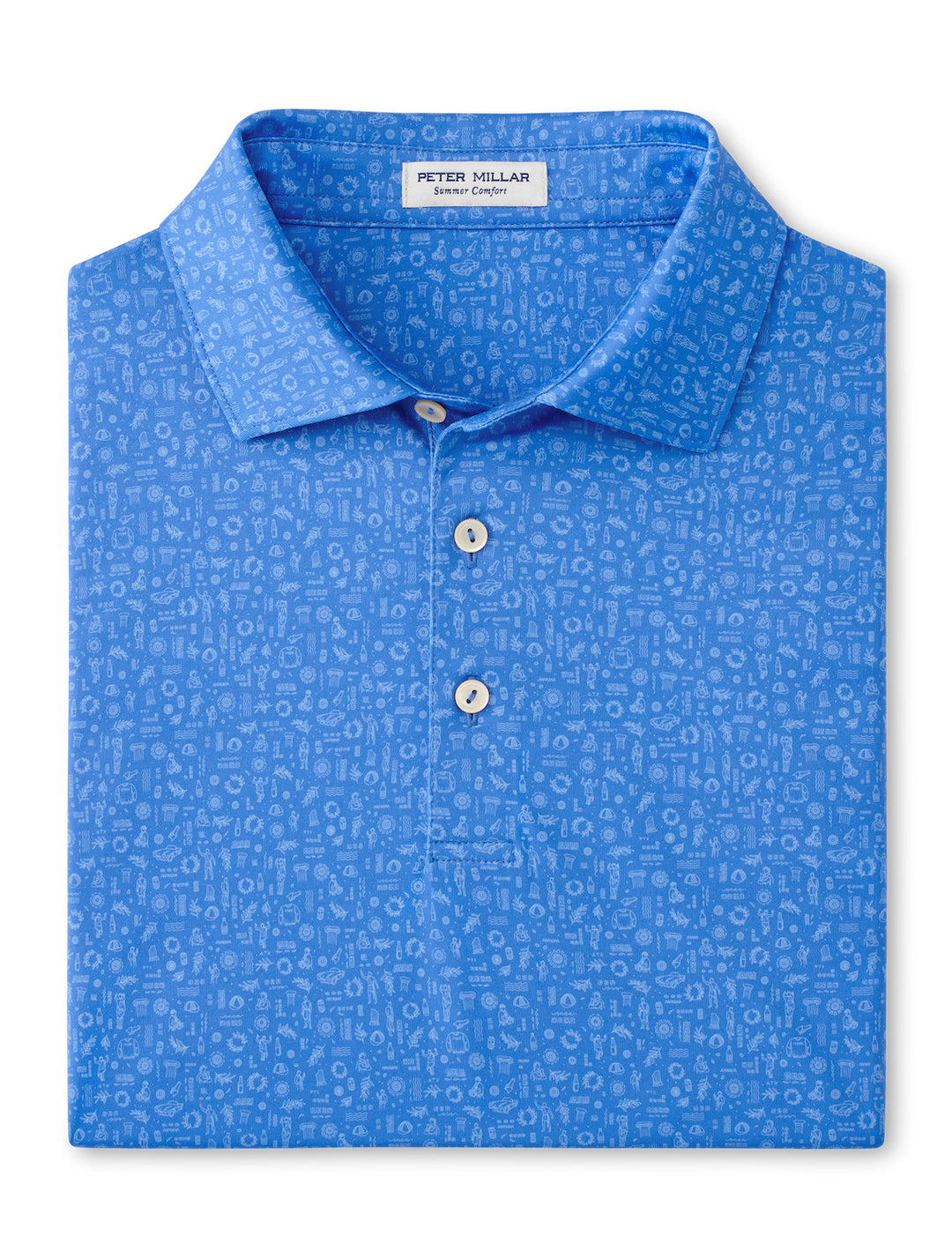Peter Millar Toga Party Performance Jersey Polo: Blue Sea