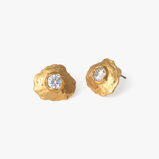Brackish Cannonborough Gold Plated Stud Earring: Sterling Silver
