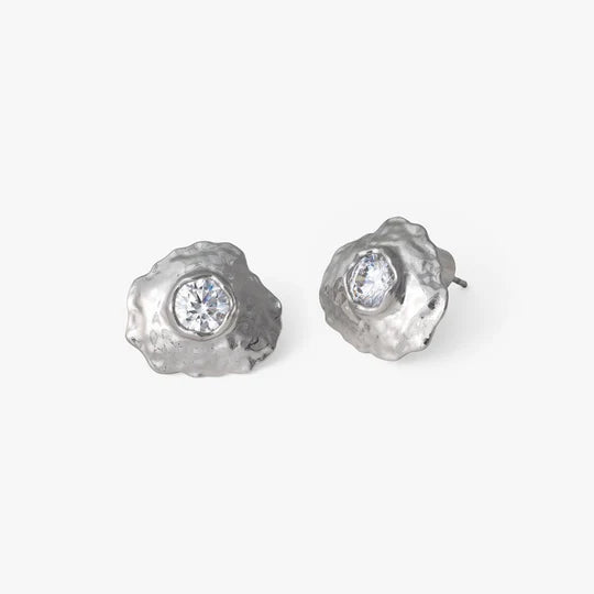Brackish Cannonborough Rhodium Plated Stud Earring: Sterling Silver
