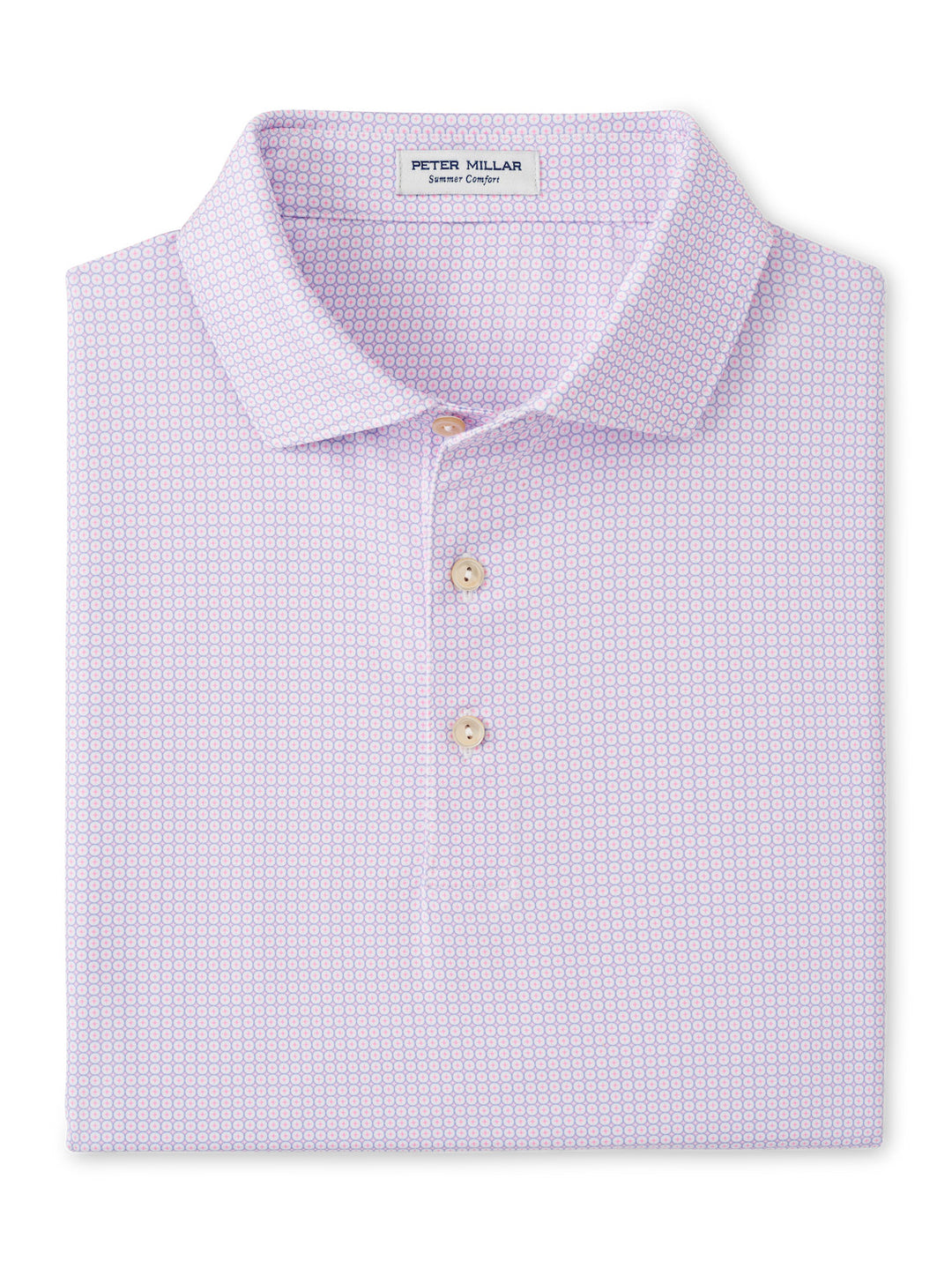 Peter Millar Orbit Performance Jersey Polo: White/Blue Sea