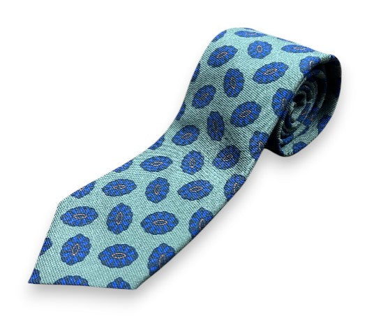 Robert Jensen Geometric Orbs Print Tie: Hush Green
