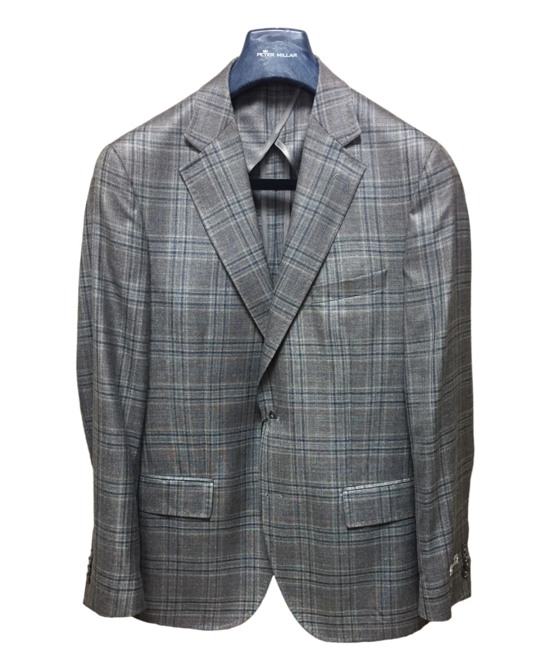 Peter Millar Grey/Blue Plaid Hyperlight Sport Coat
