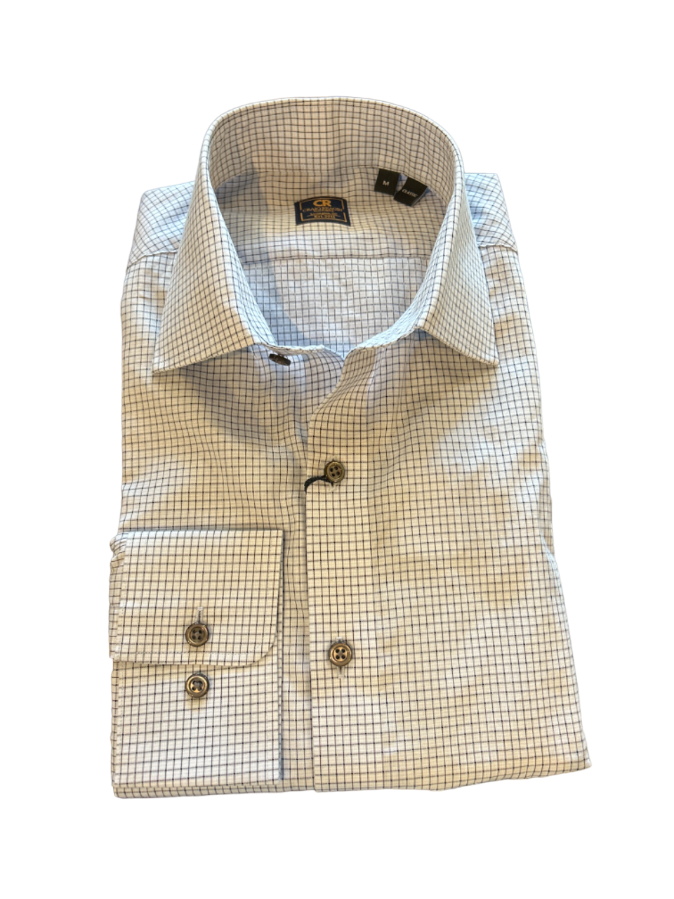Stantt Black and White Dotted Dobby Sport Shirt