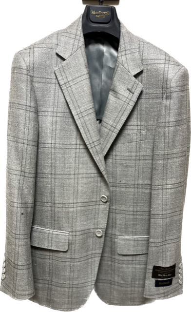 MaxDavoli V Barberis Grey Windowpane Sport Coat