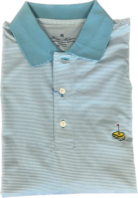 Brooks Brothers Performance Series Micro Stripe Jersey Polo Shirt: Green with Pimento Cheese