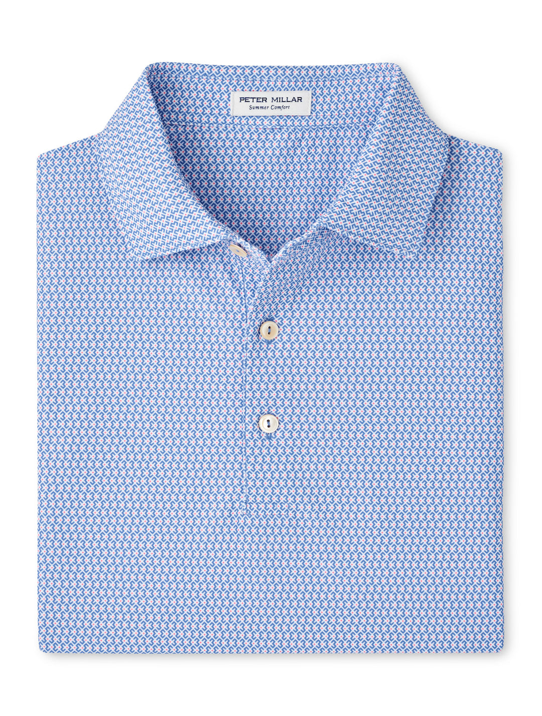 Peter Millar Taza Geo Performance Mesh Polo: Evening Tide