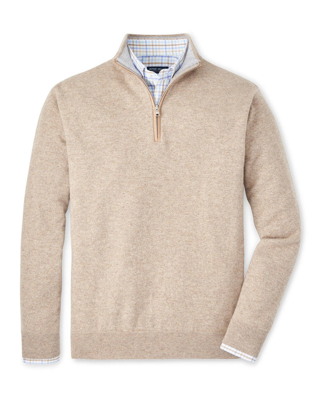 Peter Millar Crown Crafted Artisan Crafted Cashmere Flex Quarter-Zip: Toffee