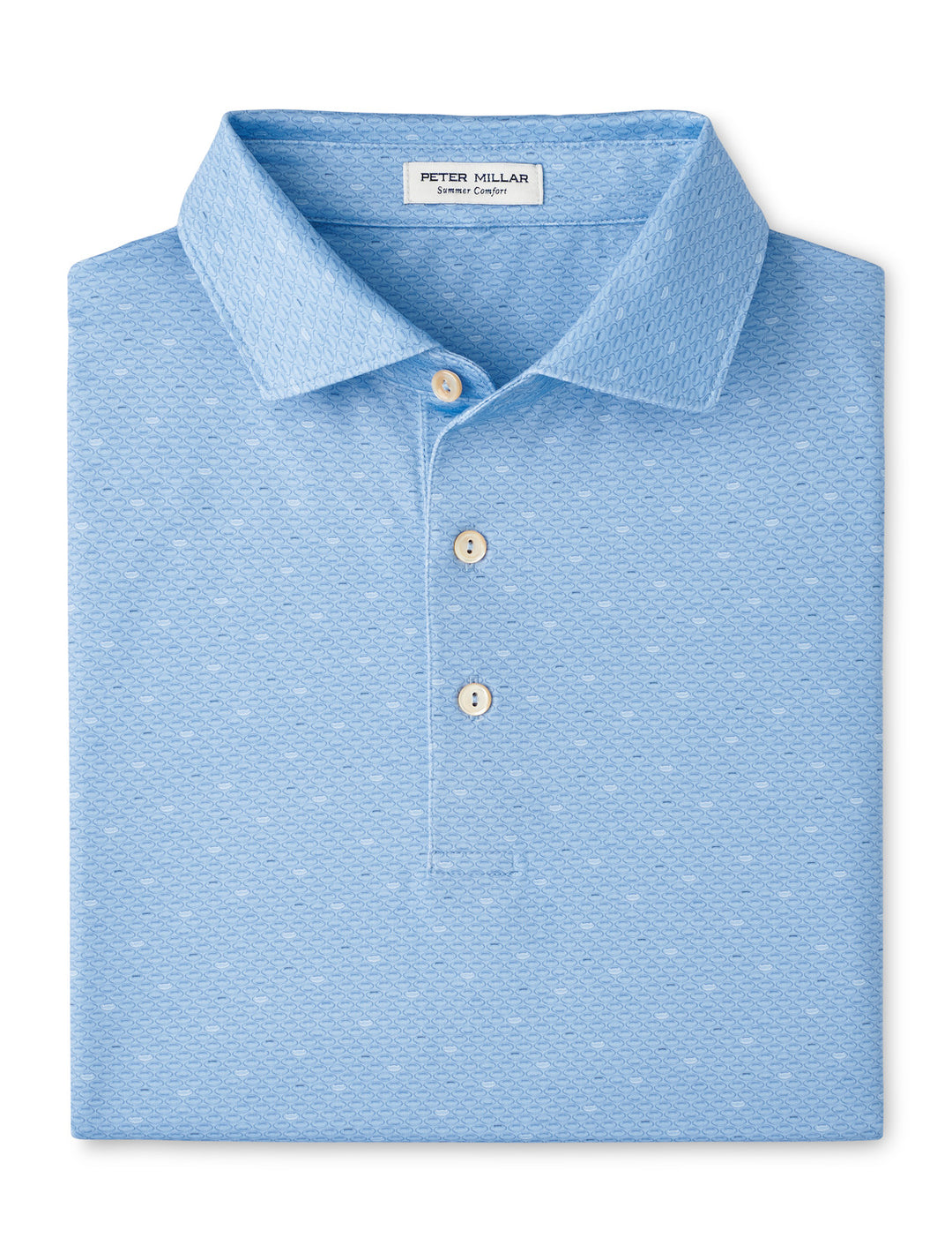 Peter Millar Fall Football Performance Jersey Polo: Cottage Blue