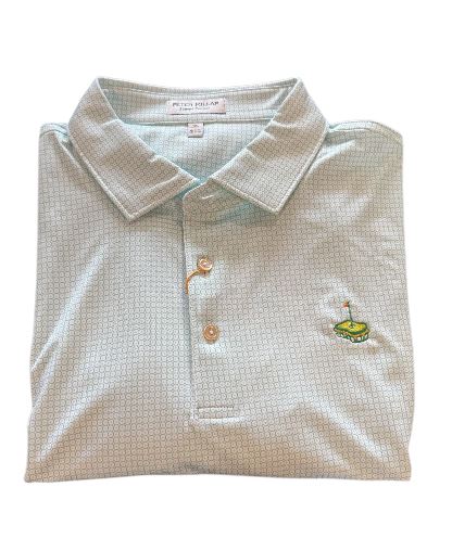 Peter Millar Orbit Performance Jersey Polo: White/Pear Tart with Pimento Cheese