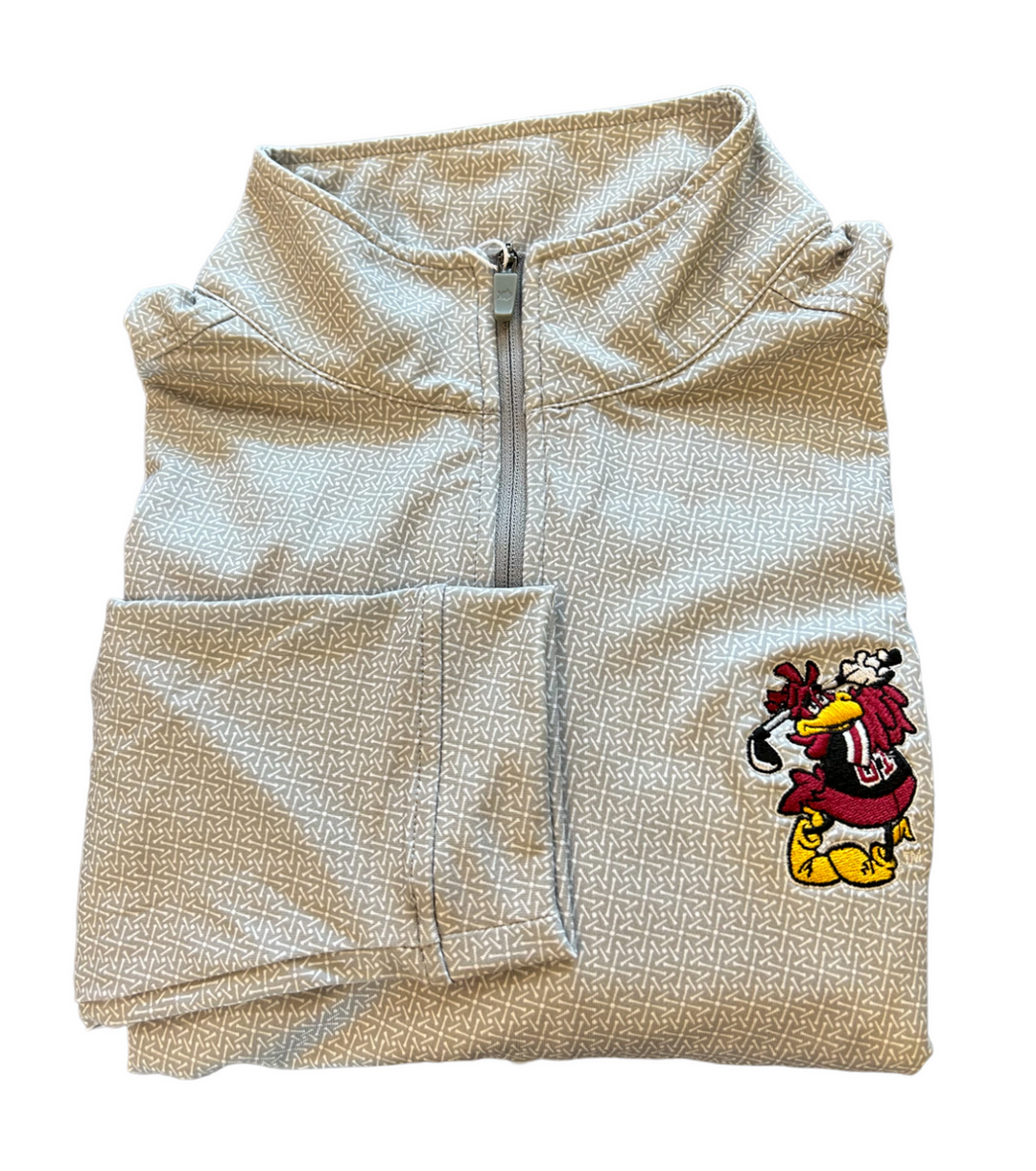 Southern Tide University of South Carolina Pine Ridge 1/4 Zip: Steel Grey: Swinging Cocky