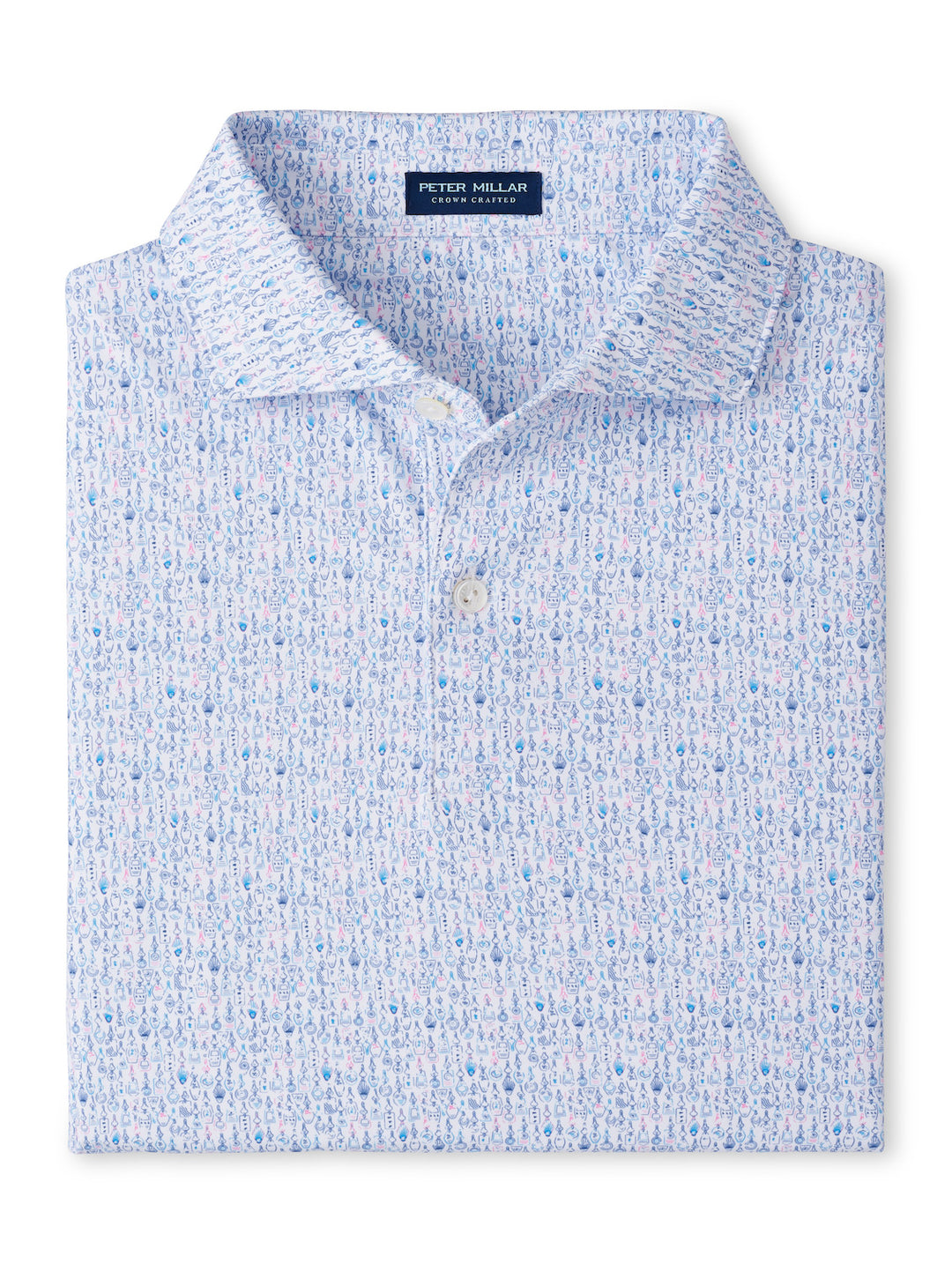 Peter Millar Crown Crafted Villa Keys Performance Jersey Polo: White