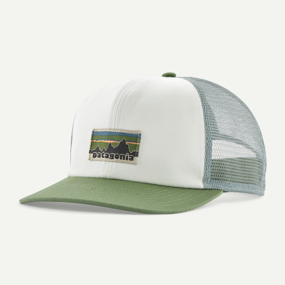 Patagonia Relaxed Trucker Hat: OG Legacy Label: Birch White