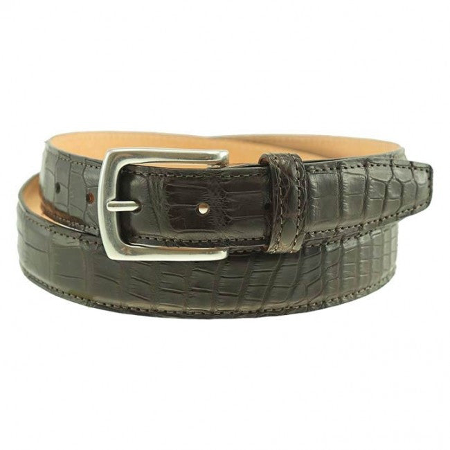 T.B. Phelps Torrence Alligator Dress Belt - Mahogany
