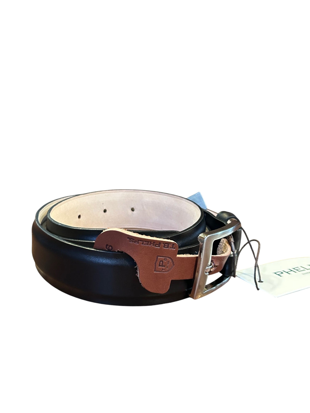 T.B. Phelps Woodside Smooth Leather Belt: Black