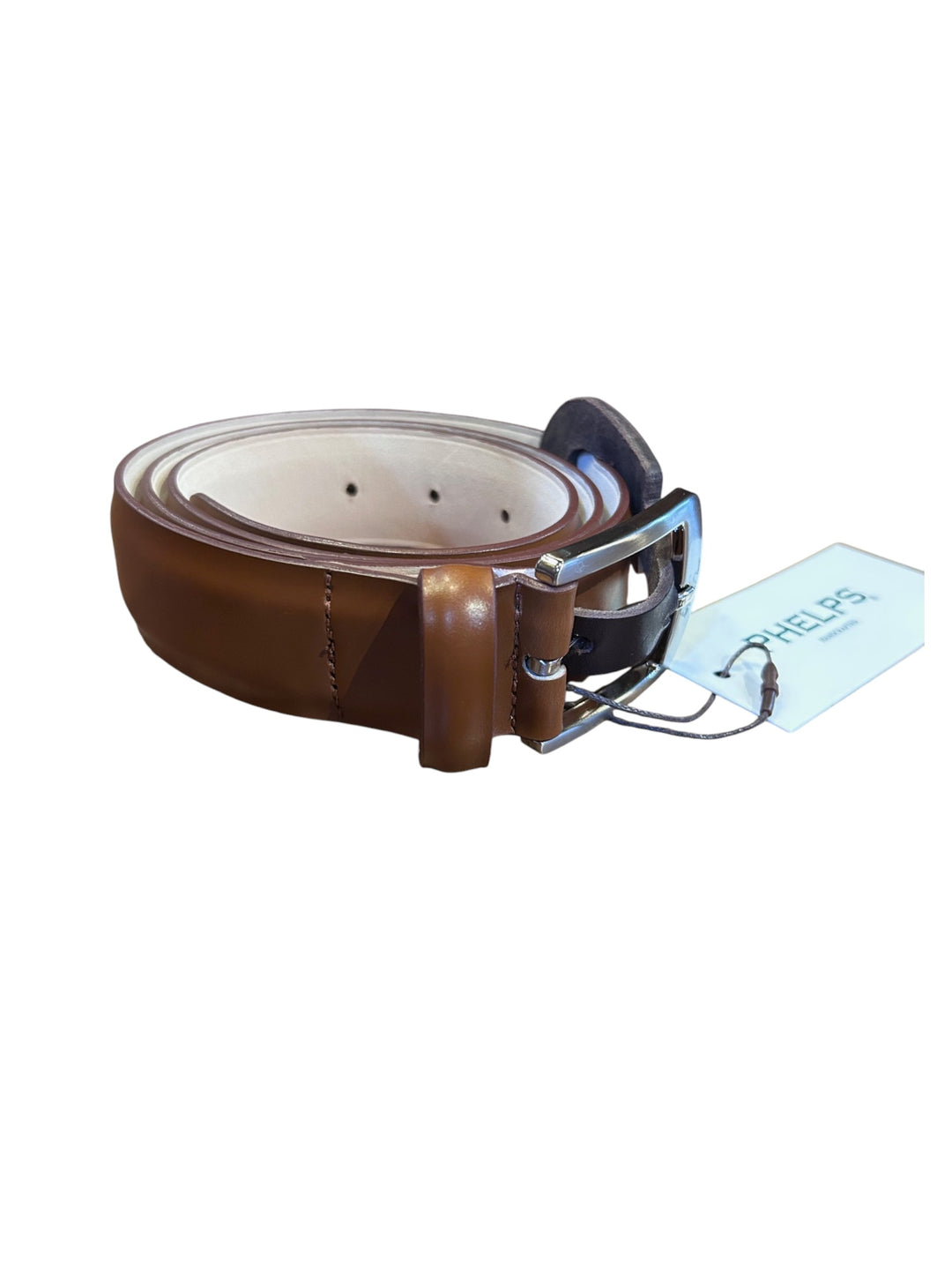 T.B. Phelps Woodside Smooth Leather Belt: Tan