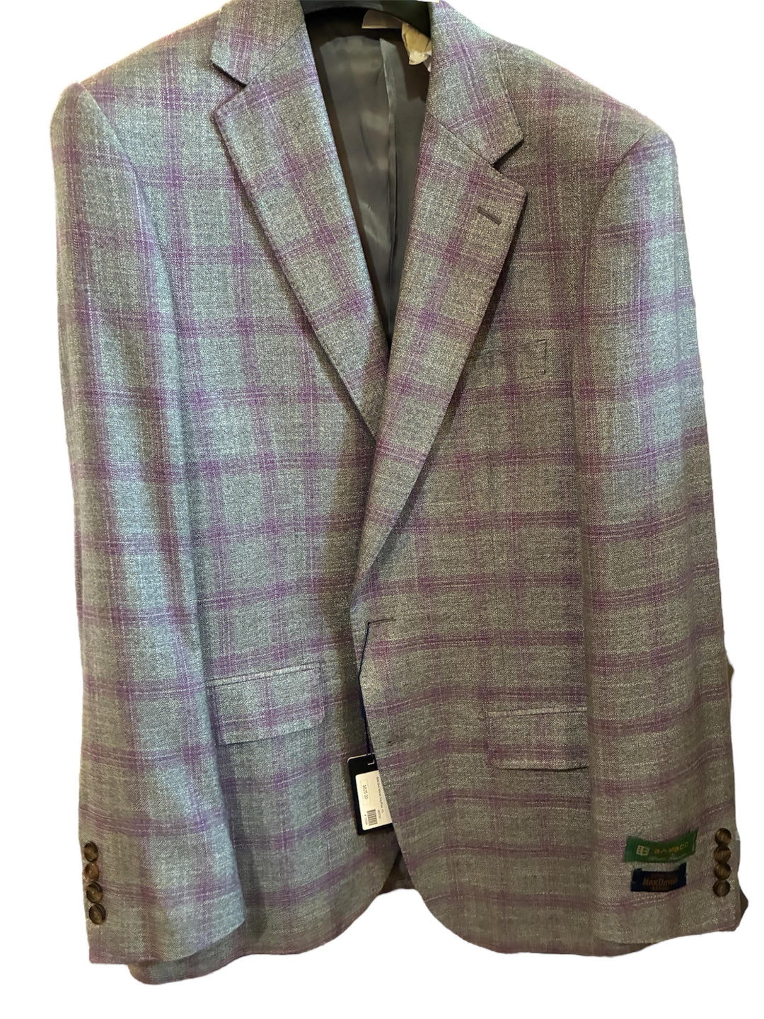 MaxDavoli by Maxman Botto Giuseppe Tailored Sportcoat: Grey/Purple