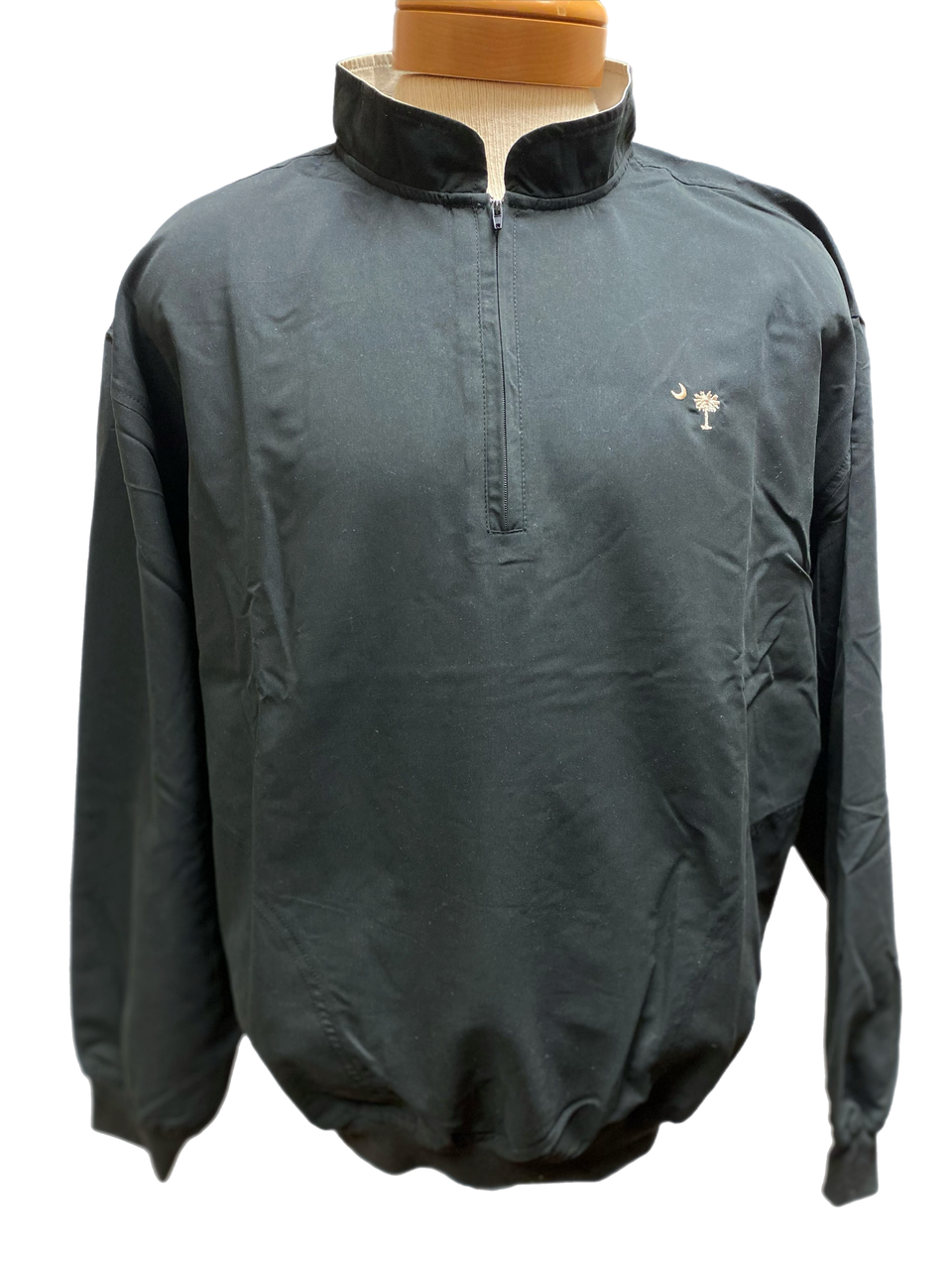 Craig Reagin 1/2 Zip Retro Windbreaker: Black