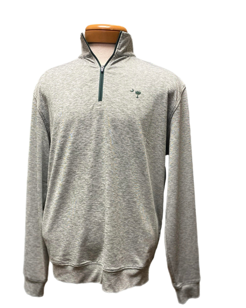 Craig Reagin 1/4 Zip Mélange Pullover: Hunter/White
