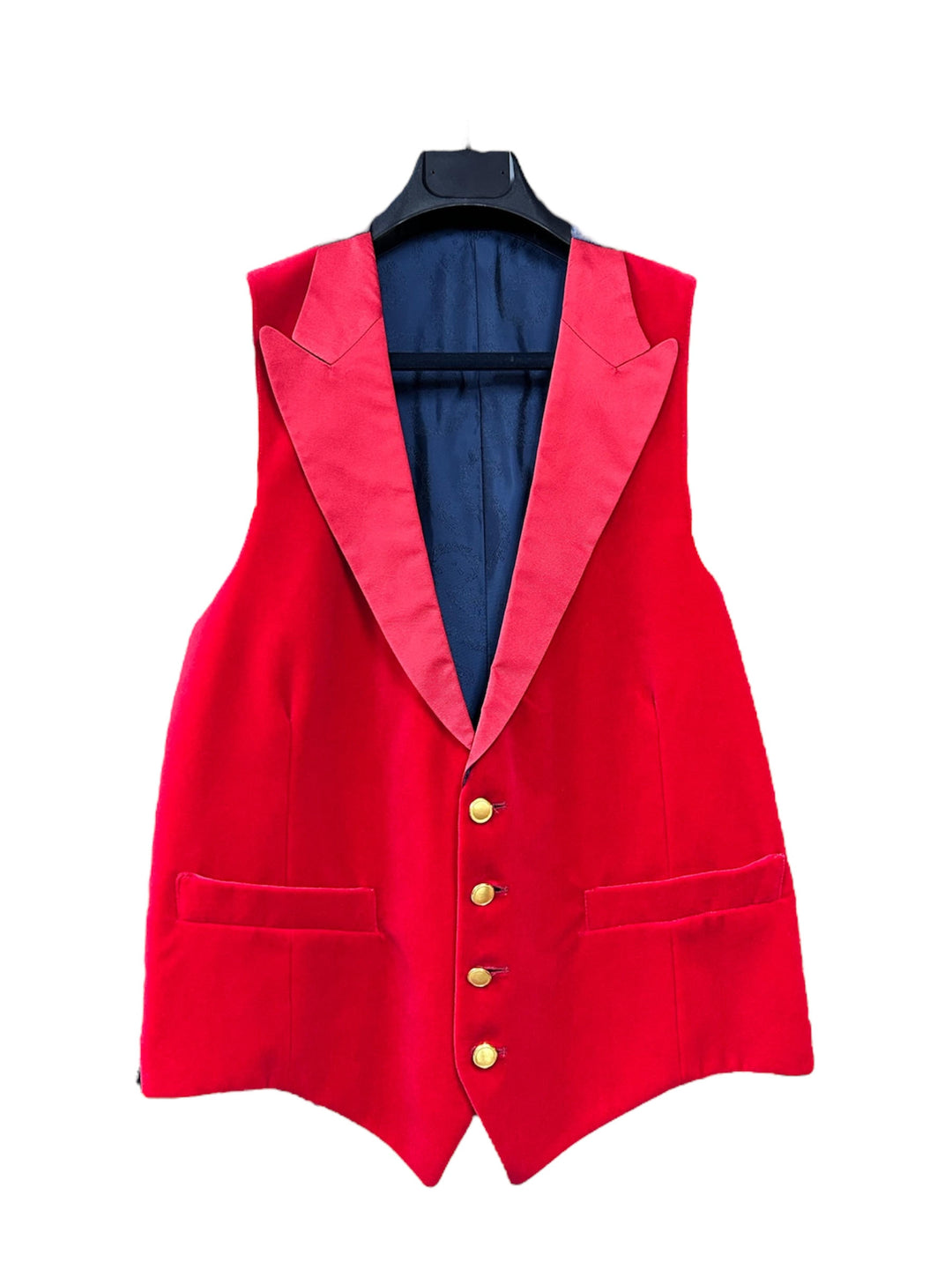 Craig Reagin Red Peak Lapel Velvet Tuxedo Vest