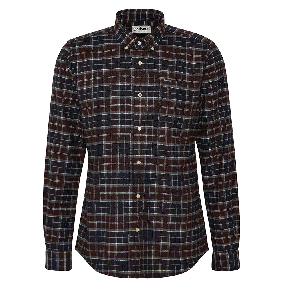 Barbour Haddington Tailored Tartan Shirt: Midnight Oak Tartan