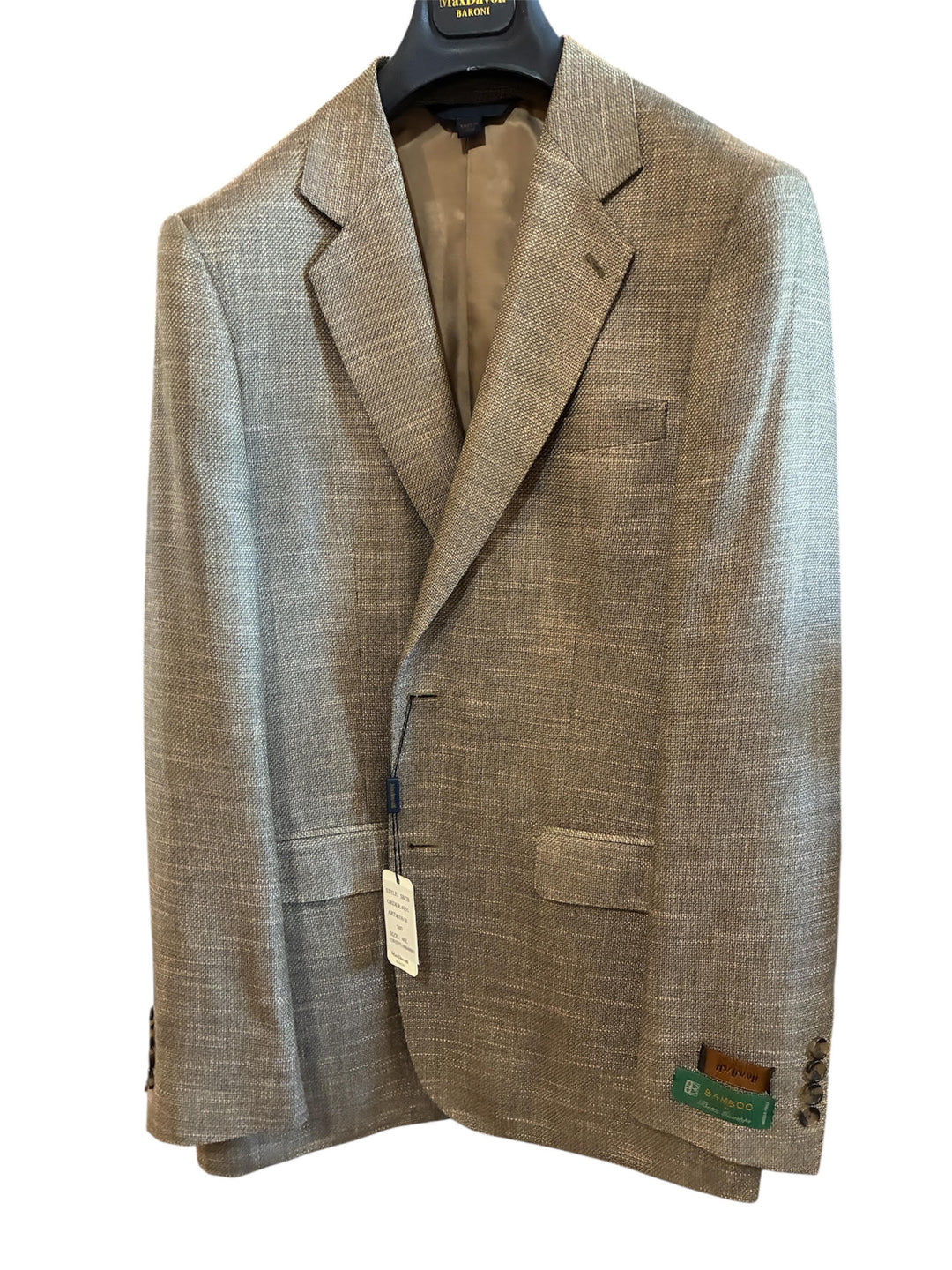 MaxDavoli by Maxman Botto Giuseppe Bamboo Tailored Coat: Sand Heather