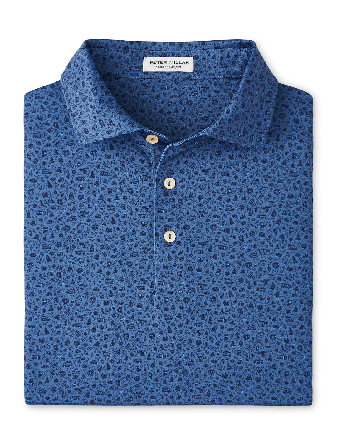 Peter Millar Lights Performance Jersey Polo: Blue Haze