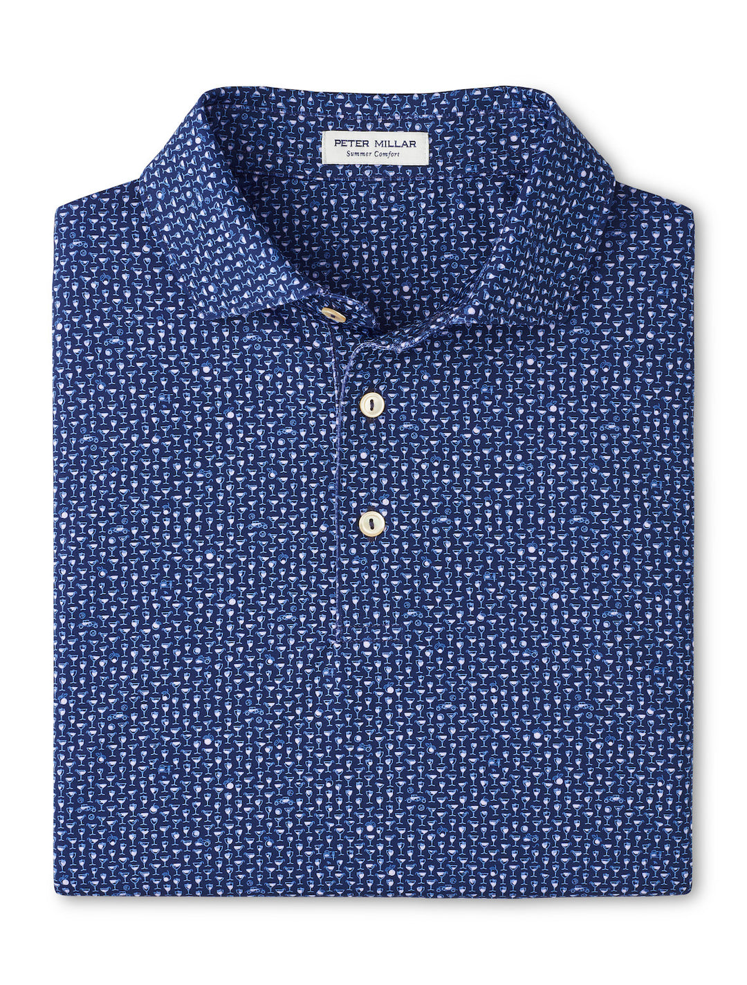 Peter Millar Sidecar Performance Jersey Polo: Navy