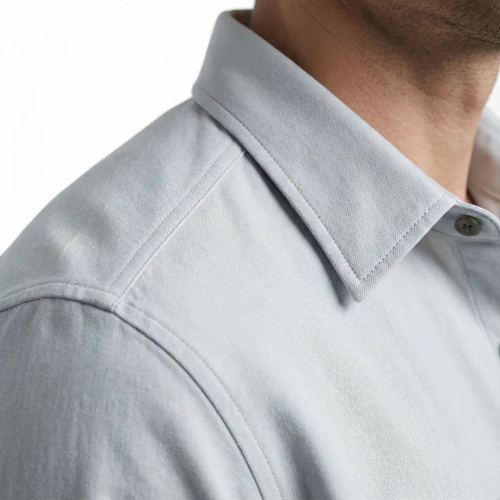 Scott Barber Micro Suede Shirt Jacket: Cement