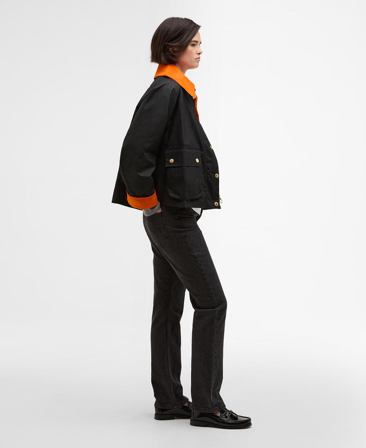 Barbour Icons Spey Waxed Jacket: Black/Classic