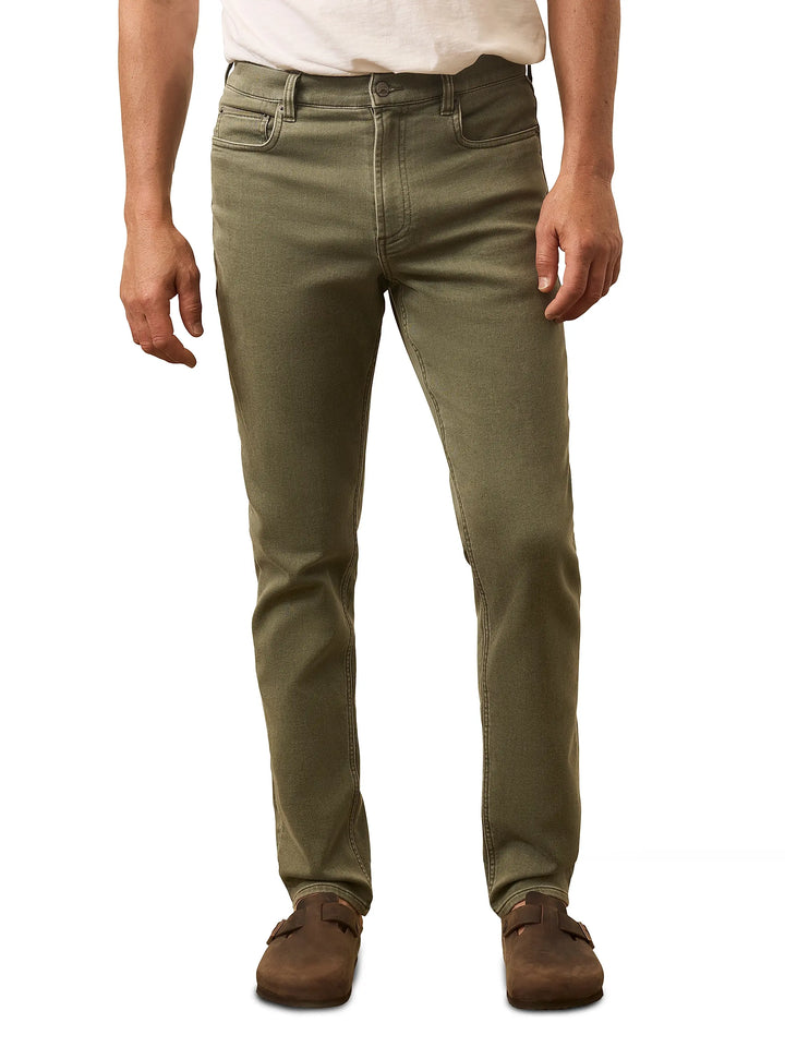 Faherty Stretch Terry 5-Pocket Pant: Island Olive