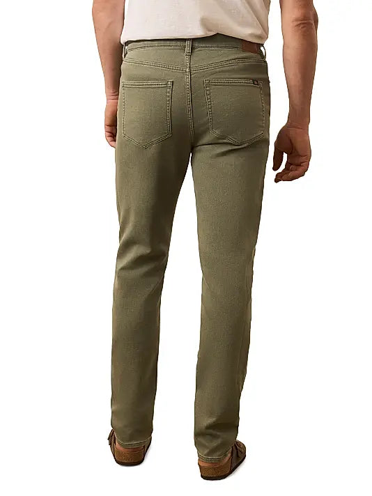 Faherty Stretch Terry 5-Pocket Pant: Island Olive