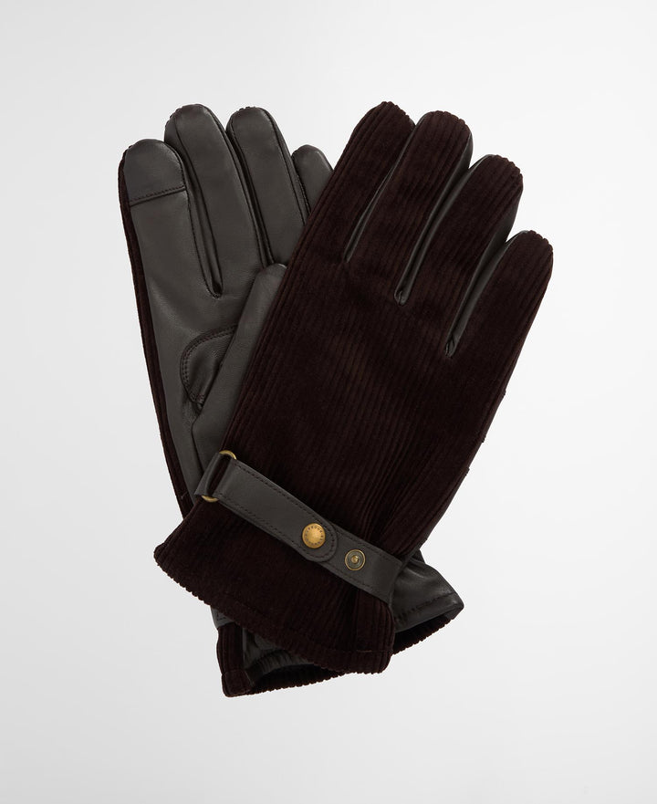 Barbour Nelson Leather Gloves: Brown