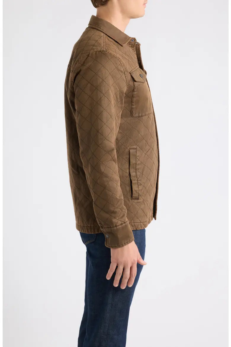 Johnnie-O Quilted Chore Coat: Russet