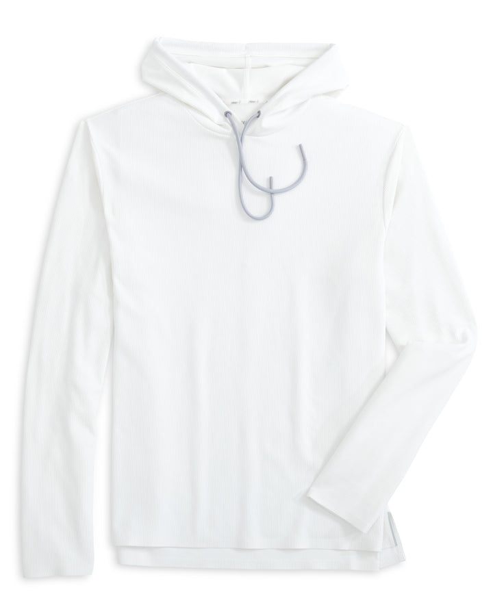 Johnnie-O Hoppin Performance Drawstring Hoodie: White